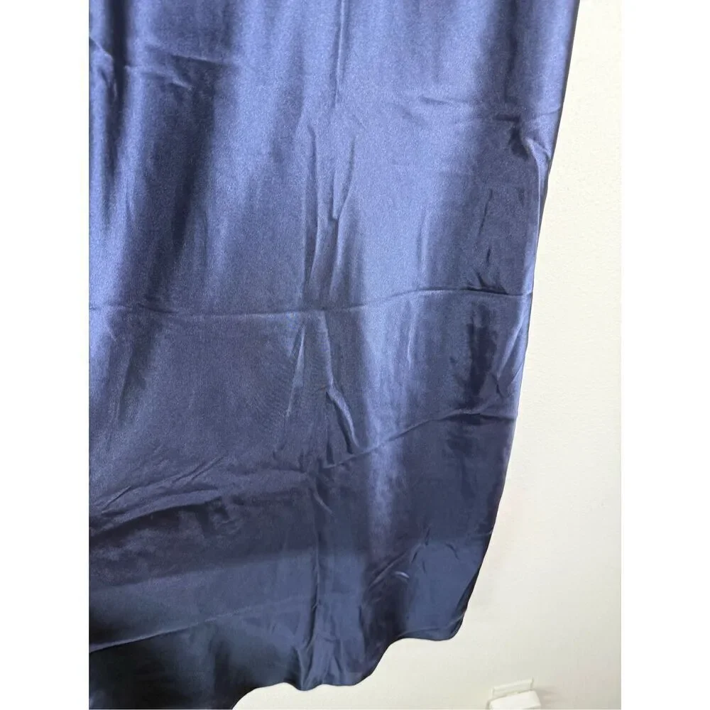 VTG Jaclyn Smith Studio Intimates Blue Satin Nightgown Adjustable Straps Size M